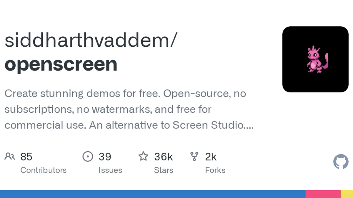 Create stunning demos for free. Open-source, no subscriptions, no watermarks, and free for commercial use. An alternative to Screen Studio.  - siddharthvaddem/openscreen