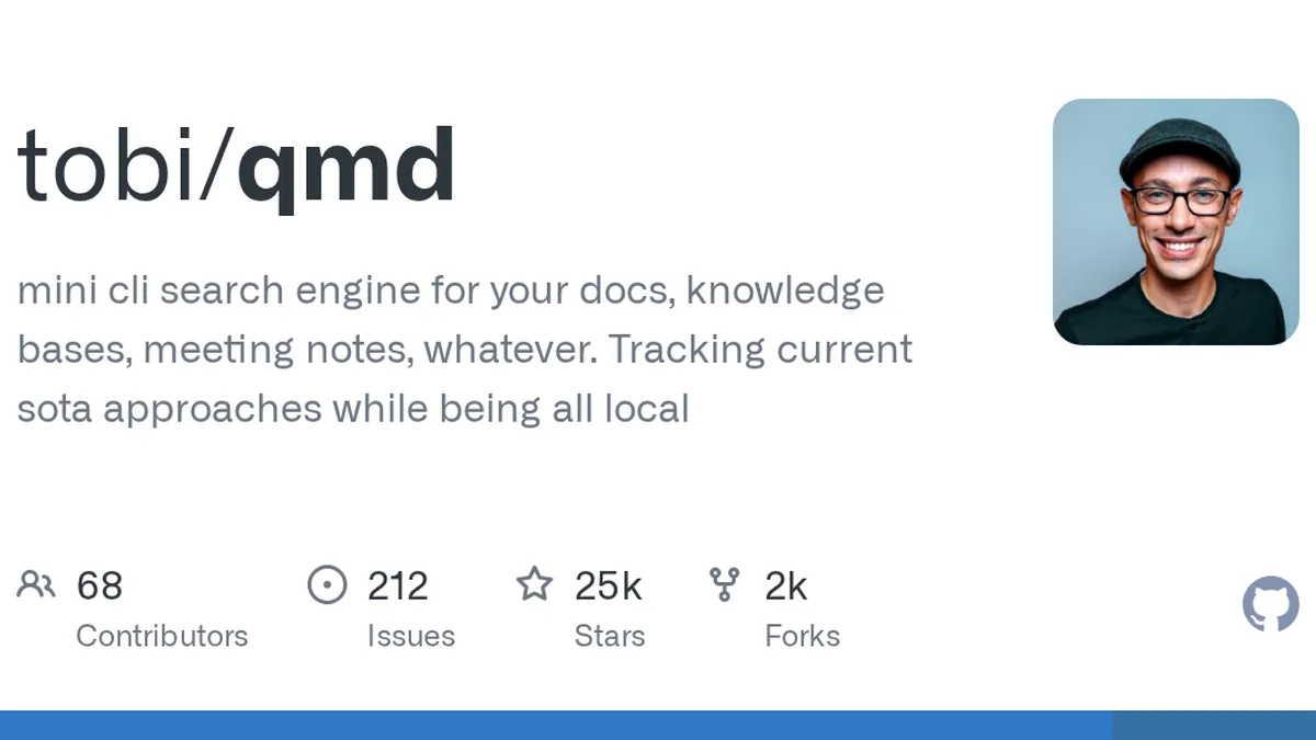 mini cli search engine for your docs, knowledge bases, meeting notes, whatever. Tracking current sota approaches while being all local - tobi/qmd