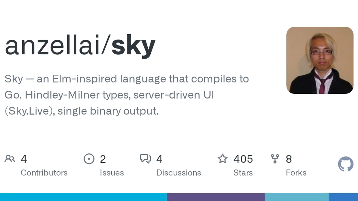Sky — an Elm-inspired language that compiles to Go. Hindley-Milner types, server-driven UI (Sky.Live), single binary output. - anzellai/sky
