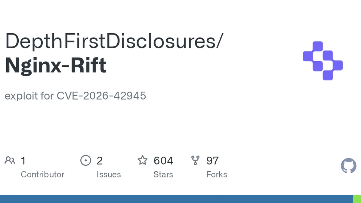 exploit for CVE-2026-42945. Contribute to DepthFirstDisclosures/Nginx-Rift development by creating an account on GitHub.