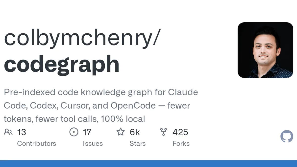 Pre-indexed code knowledge graph for Claude Code, Codex, Cursor, and OpenCode — fewer tokens, fewer tool calls, 100% local - colbymchenry/codegraph