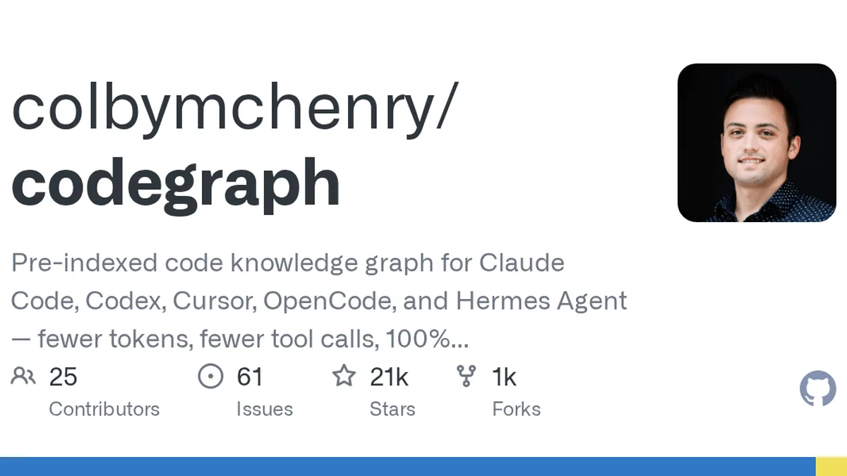 Pre-indexed code knowledge graph for Claude Code, Codex, Cursor, OpenCode, and Hermes Agent — fewer tokens, fewer tool calls, 100% local - colbymchenry/codegraph