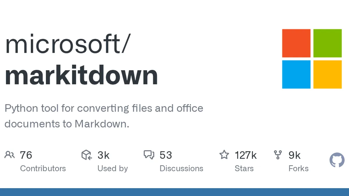 Python tool for converting files and office documents to Markdown. - microsoft/markitdown