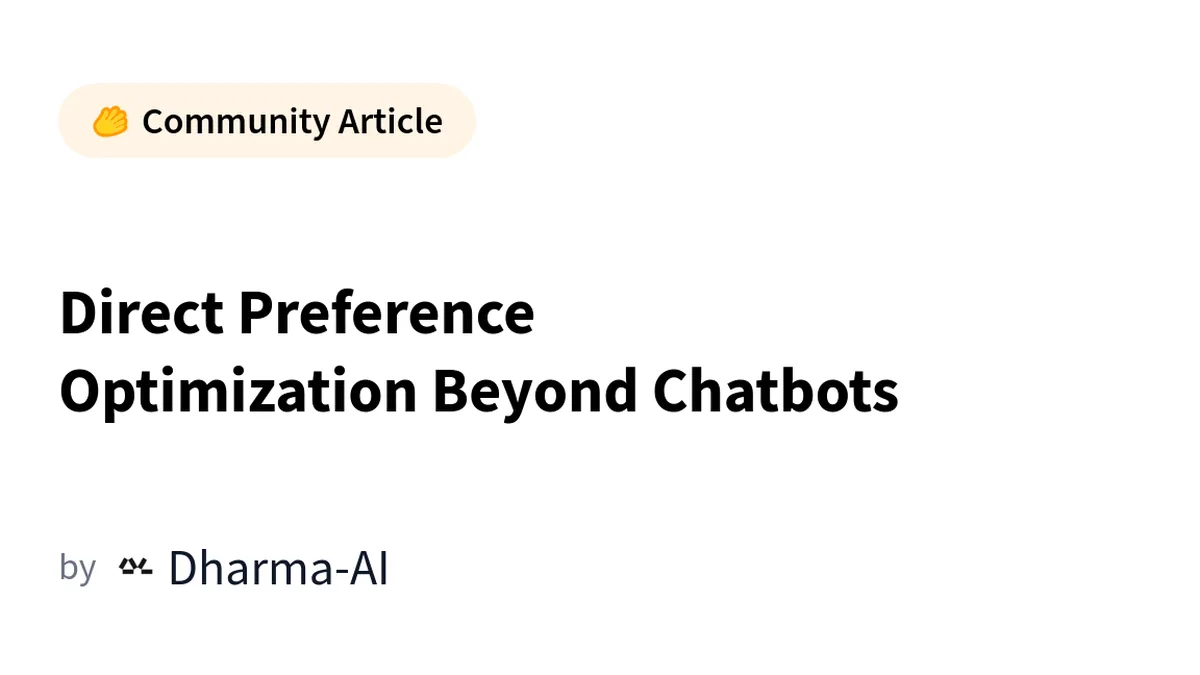 Direct Preference Optimization Beyond Chatbots