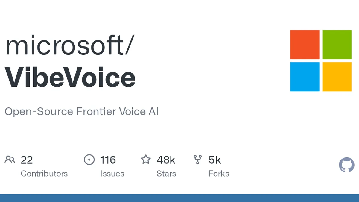 Open-Source Frontier Voice AI. Contribute to microsoft/VibeVoice development by creating an account on GitHub.