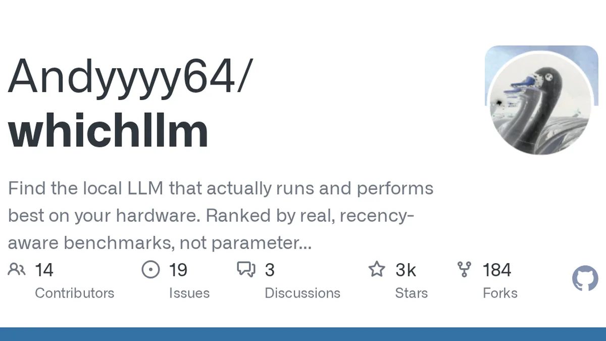 Find the local LLM that actually runs and performs best on your hardware. Ranked by real, recency-aware benchmarks, not parameter count. One command, run it instantly. - Andyyyy64/whichllm
