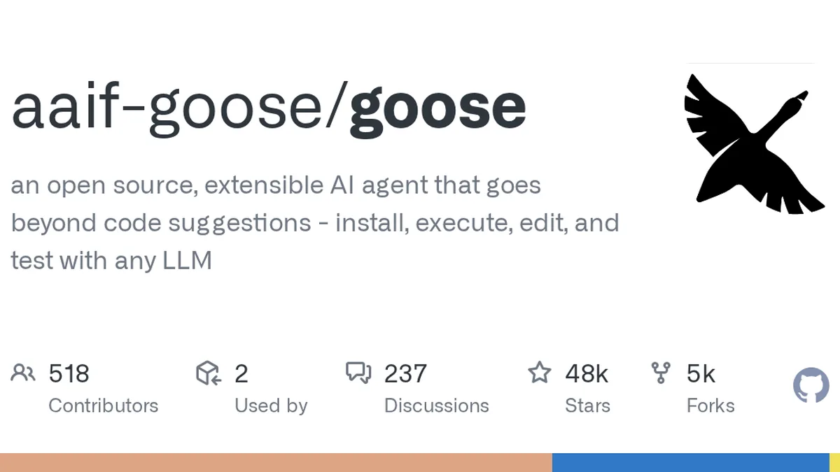 an open source, extensible AI agent that goes beyond code suggestions - install, execute, edit, and test with any LLM - aaif-goose/goose