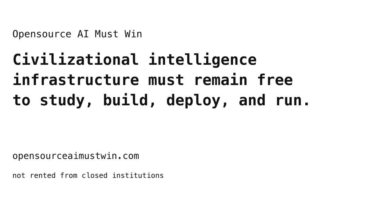 Opensource AI Must Win manifesto preview.