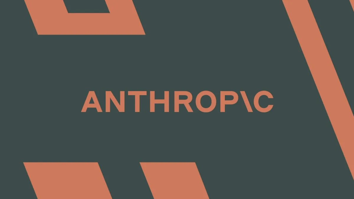 Anthropic logo on an orange and grey background.