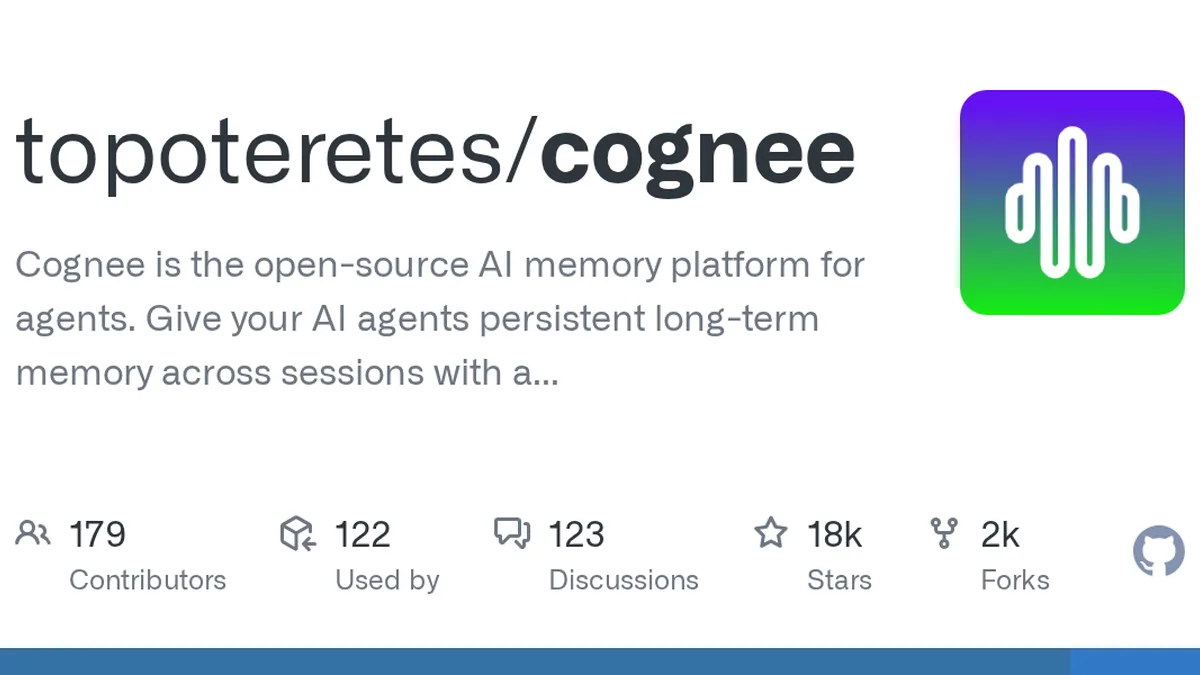Cognee is the open-source AI memory platform for agents. Give your AI agents persistent long-term memory across sessions with a self-hosted knowledge graph engine. - topoteretes/cognee