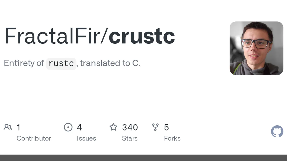 Entirety of `rustc`, translated to C. . Contribute to FractalFir/crustc development by creating an account on GitHub.