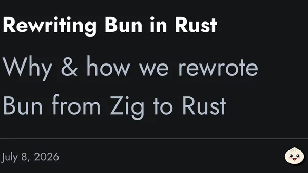 Rewriting Bun in Rust