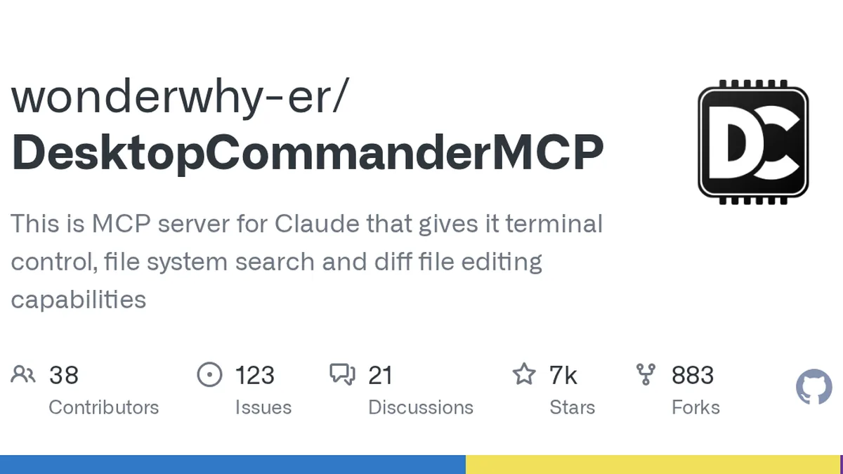 This is MCP server for Claude that gives it terminal control, file system search and diff file editing capabilities - wonderwhy-er/DesktopCommanderMCP