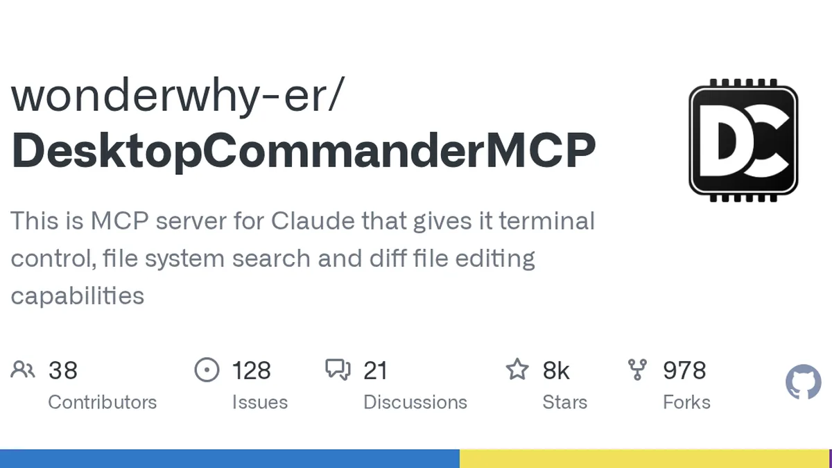 This is MCP server for Claude that gives it terminal control, file system search and diff file editing capabilities - wonderwhy-er/DesktopCommanderMCP