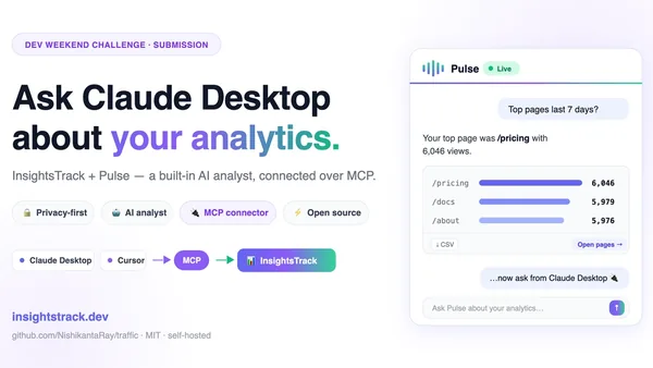 InsightsTrack + Pulse: I taught Claude Desktop to read my web analytics (via MCP)