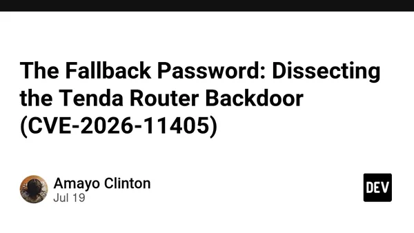 The Fallback Password: Dissecting the Tenda Router Backdoor (CVE-2026-11405)