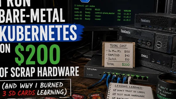 I Run Bare-Metal Kubernetes on $200 of Scrap Hardware (And Why I Burned 3 SD Cards Learning)
