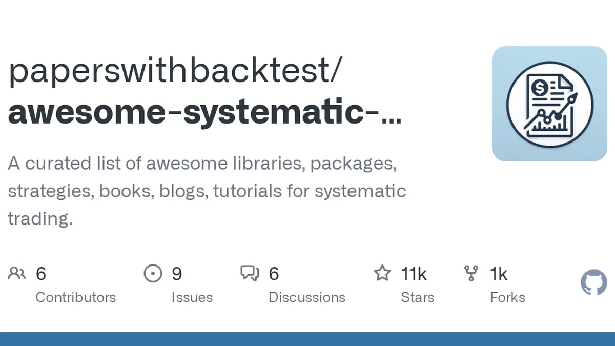 A curated list of awesome libraries, packages, strategies, books, blogs, tutorials for systematic trading. - paperswithbacktest/awesome-systematic-trading