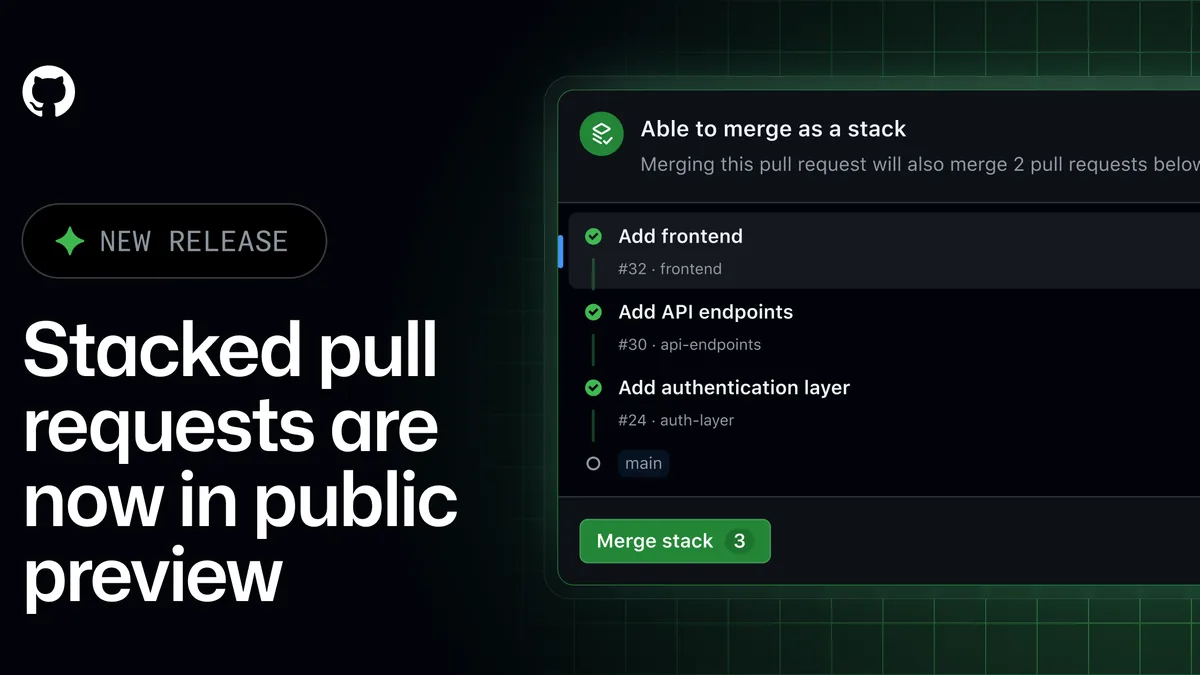 Stacked PRs are now live on GitHub