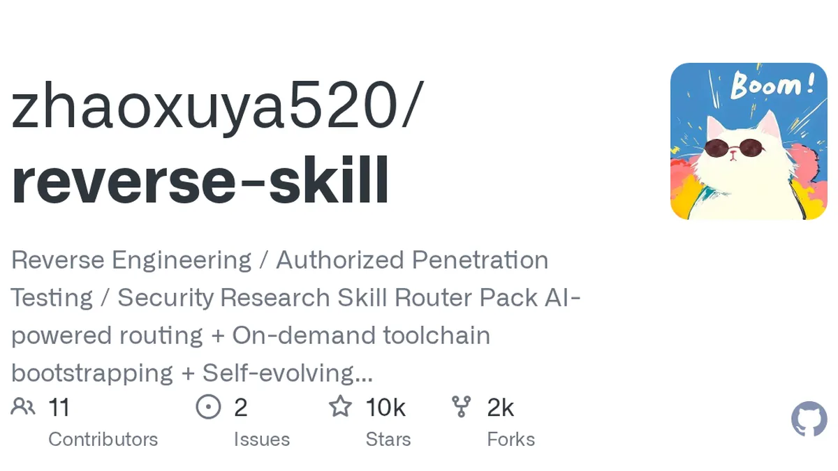 Reverse Engineering / Authorized Penetration Testing / Security Research Skill Router Pack AI-powered routing + On-demand toolchain bootstrapping + Self-evolving knowledge base  Supports Claude Cod...