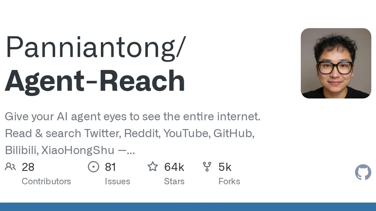 Give your AI agent eyes to see the entire internet. Read & search Twitter, Reddit, YouTube, GitHub, Bilibili, XiaoHongShu — one CLI, zero API fees. - Panniantong/Agent-Reach