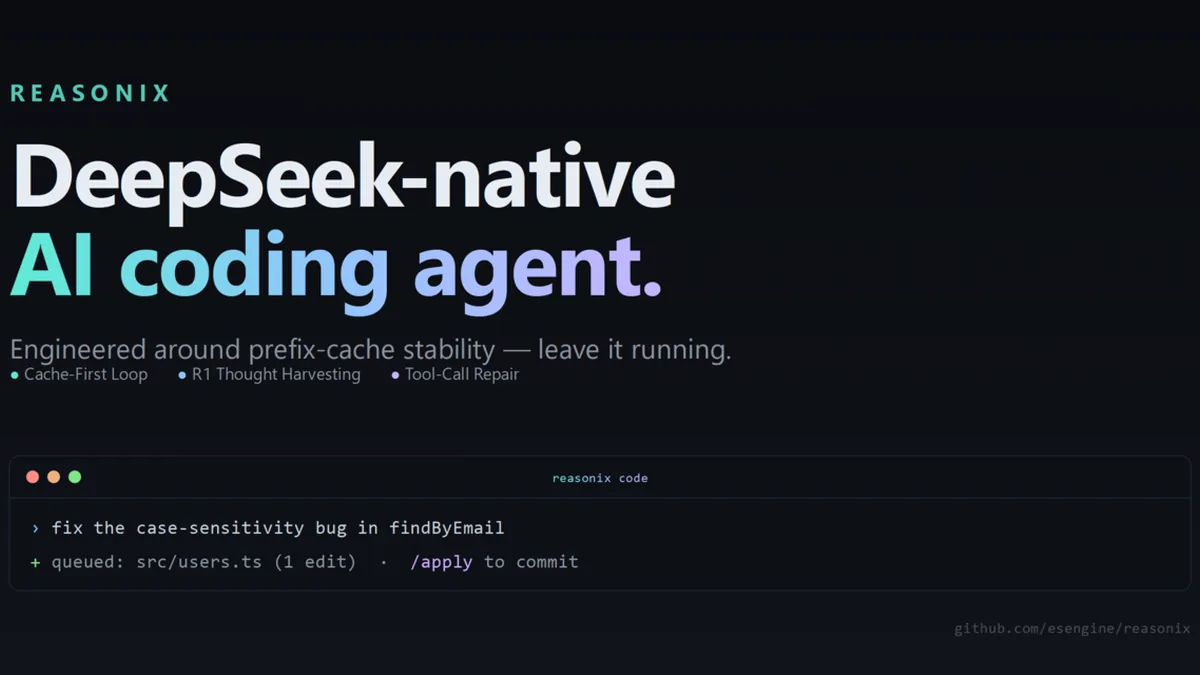DeepSeek-native AI coding agent for your terminal. Engineered around prefix-cache stability — leave it running. - esengine/DeepSeek-Reasonix