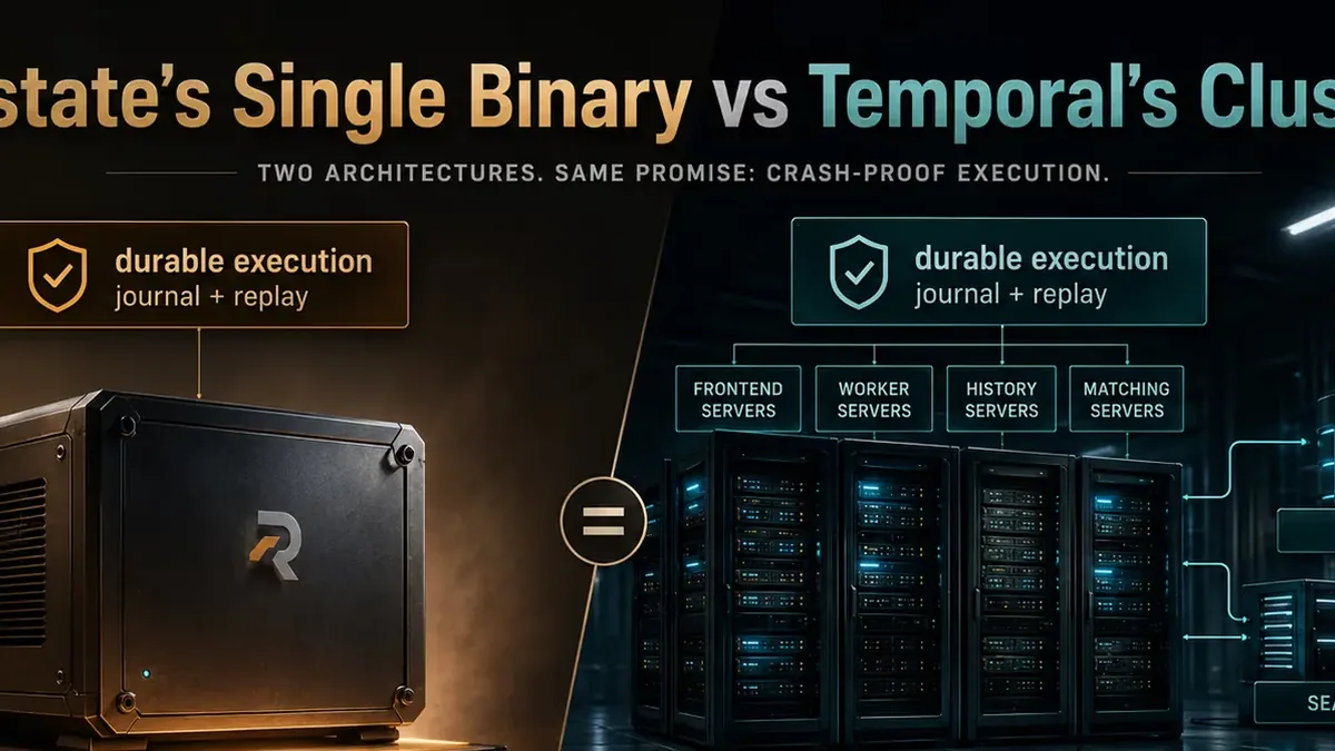 Restate's Single Binary vs Temporal's Cluster: When the Lighter Engine Wins