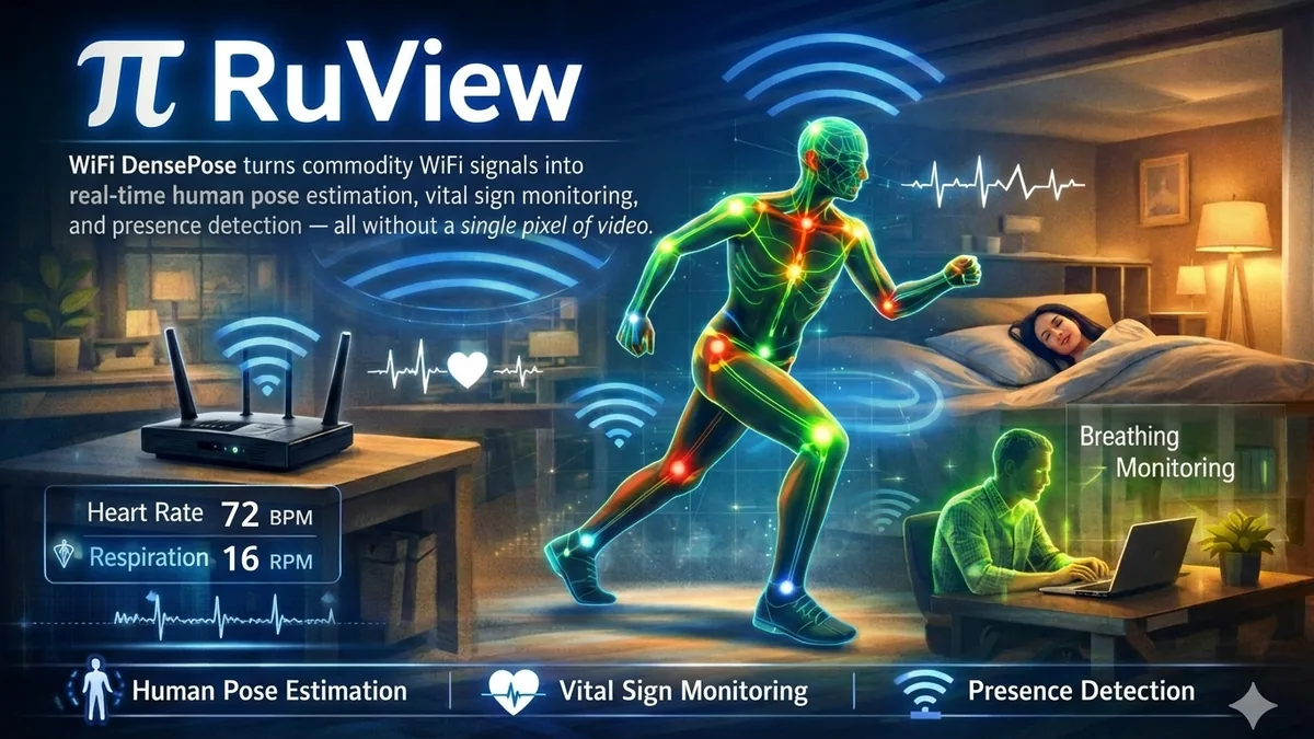 π RuView turns commodity WiFi signals into real-time spatial intelligence, vital sign monitoring, and presence detection — all without a single pixel of video. - ruvnet/RuView