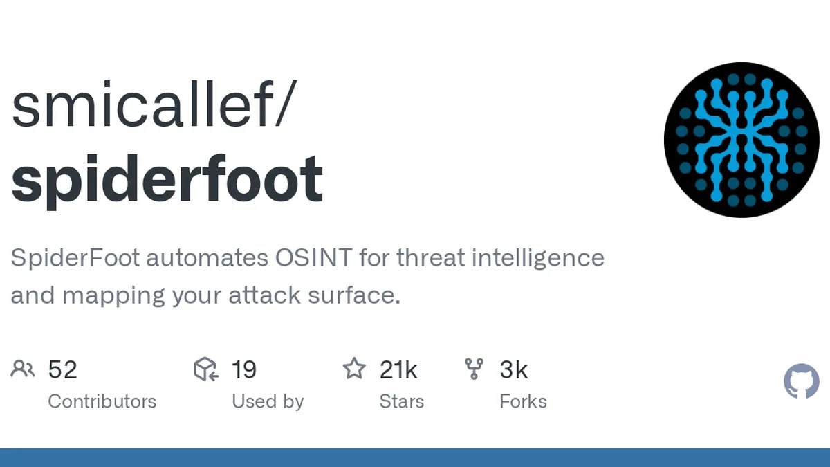 SpiderFoot automates OSINT for threat intelligence and mapping your attack surface. - smicallef/spiderfoot