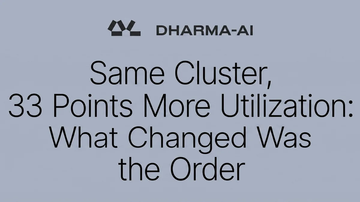Same Cluster, 33 Points More Utilization: What Changed Was the Order