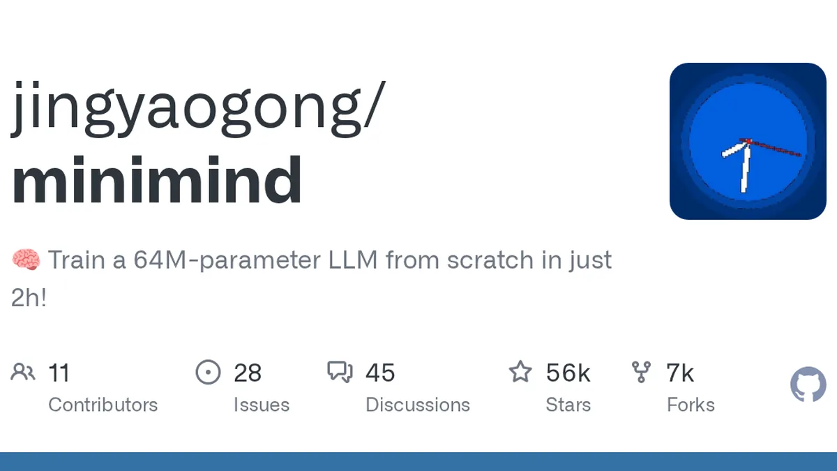 🧠 Train a 64M-parameter LLM from scratch in just 2h! - jingyaogong/minimind