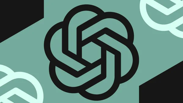 Vector illustration of the Open AI logo.