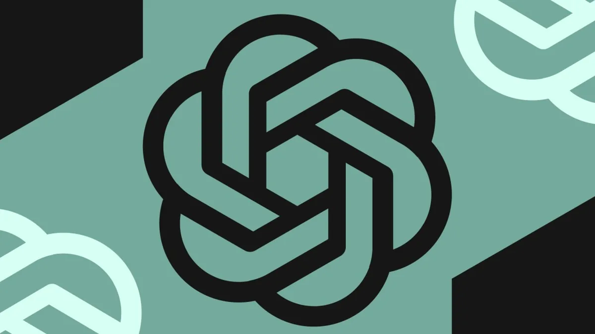Vector illustration of the Open AI logo.