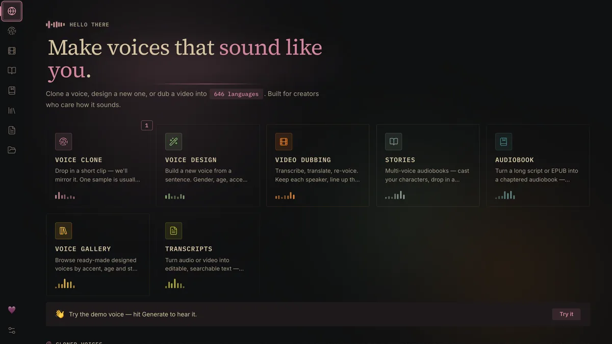 VoiceStudio is the open-source, fully-local ElevenLabs alternative — voice cloning, voice design, video dubbing, dictation, transcription &amp; audiobook creation in 646 languages. - debpalash/Voic...