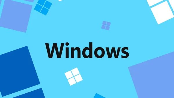 The Microsoft Windows logo on an illustrated background.