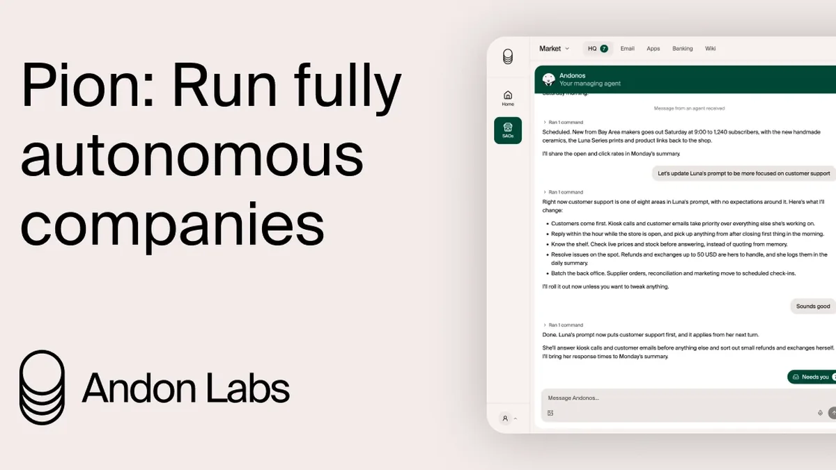 Pion, an agent designed to run any company autonomously