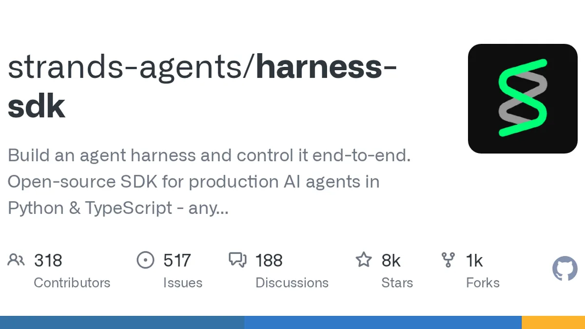 Build an agent harness and control it end-to-end. Open-source SDK for production AI agents in Python & TypeScript - any model, any cloud. - strands-agents/harness-sdk