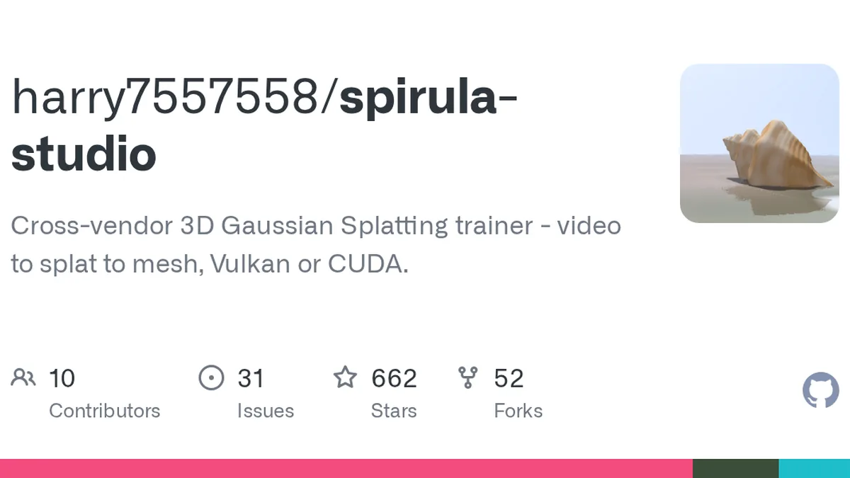 Cross-vendor 3D Gaussian Splatting trainer - video to splat to mesh, Vulkan or CUDA. - harry7557558/spirula-studio