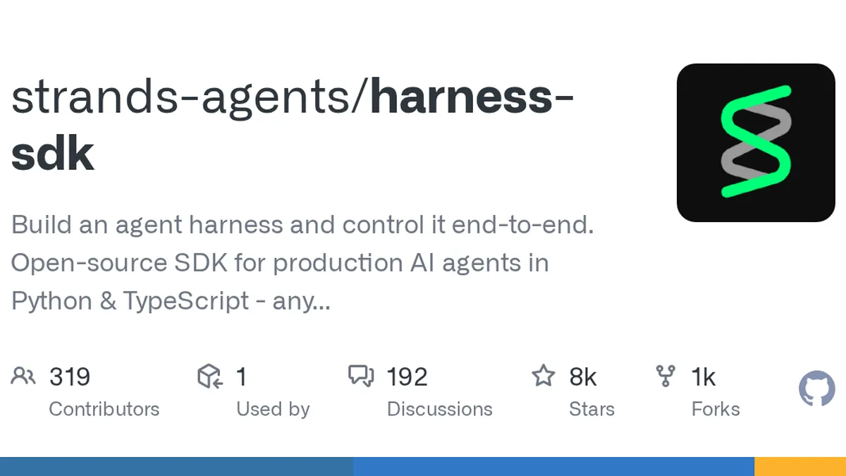Build an agent harness and control it end-to-end. Open-source SDK for production AI agents in Python & TypeScript - any model, any cloud. - strands-agents/harness-sdk