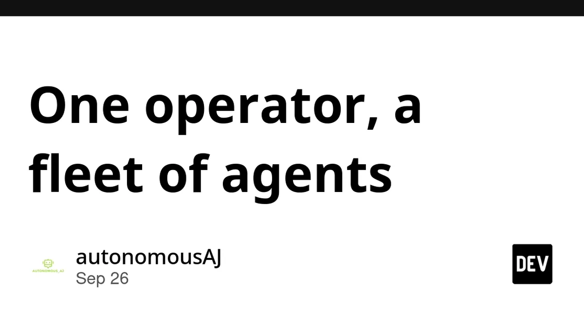 One operator, a fleet of agents