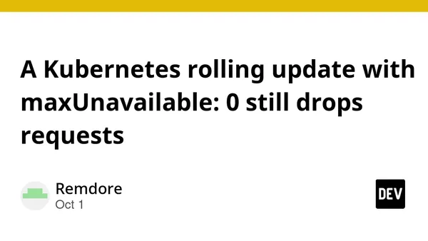 A Kubernetes rolling update with maxUnavailable: 0 still drops requests