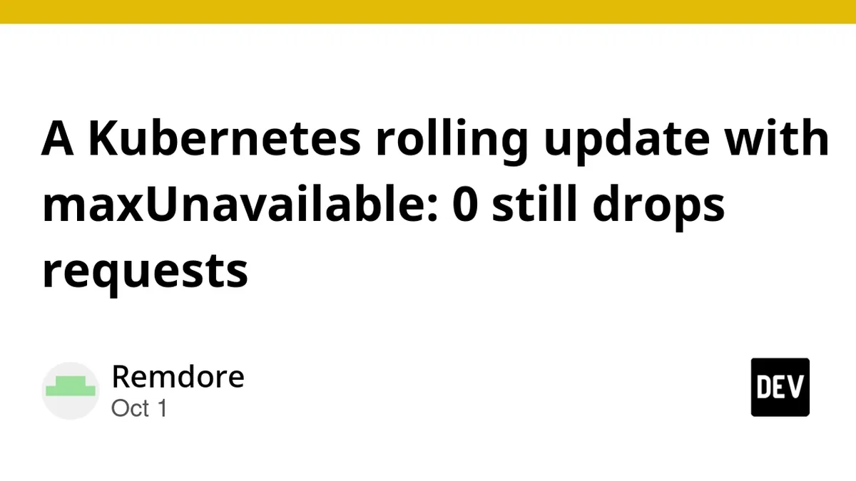 A Kubernetes rolling update with maxUnavailable: 0 still drops requests