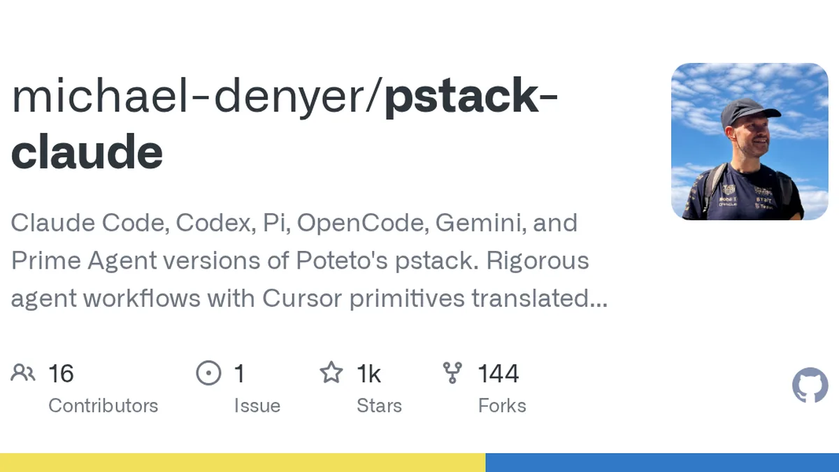 Claude Code, Codex, Pi, OpenCode, Gemini, and Prime Agent versions of Poteto&#39;s pstack. Rigorous agent workflows with Cursor primitives translated for other harnesses. - michael-denyer/pstack-cl...