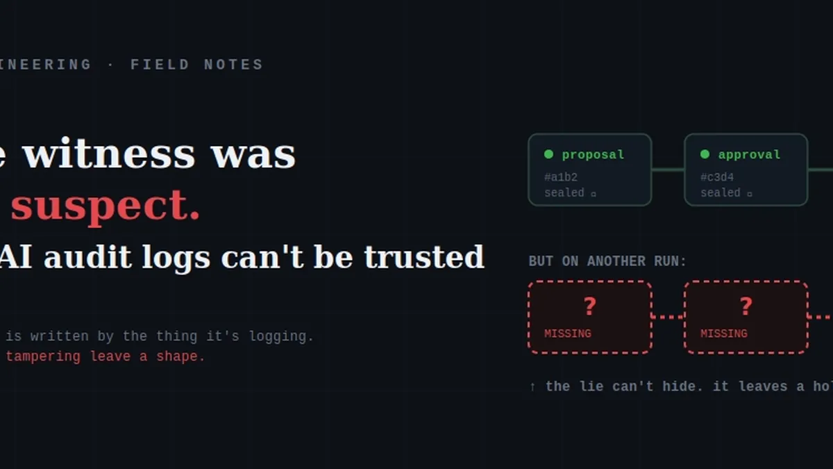 The Witness Was the Suspect: Why AI Audit Logs Can't Be Trusted