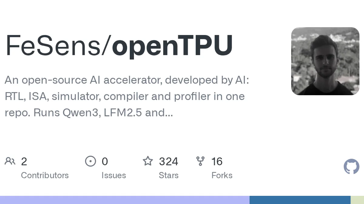 An open-source AI accelerator, developed by AI: RTL, ISA, simulator, compiler and profiler in one repo. Runs Qwen3, LFM2.5 and Qwen3.5 on a Kintex-7 PCIe card. - FeSens/openTPU