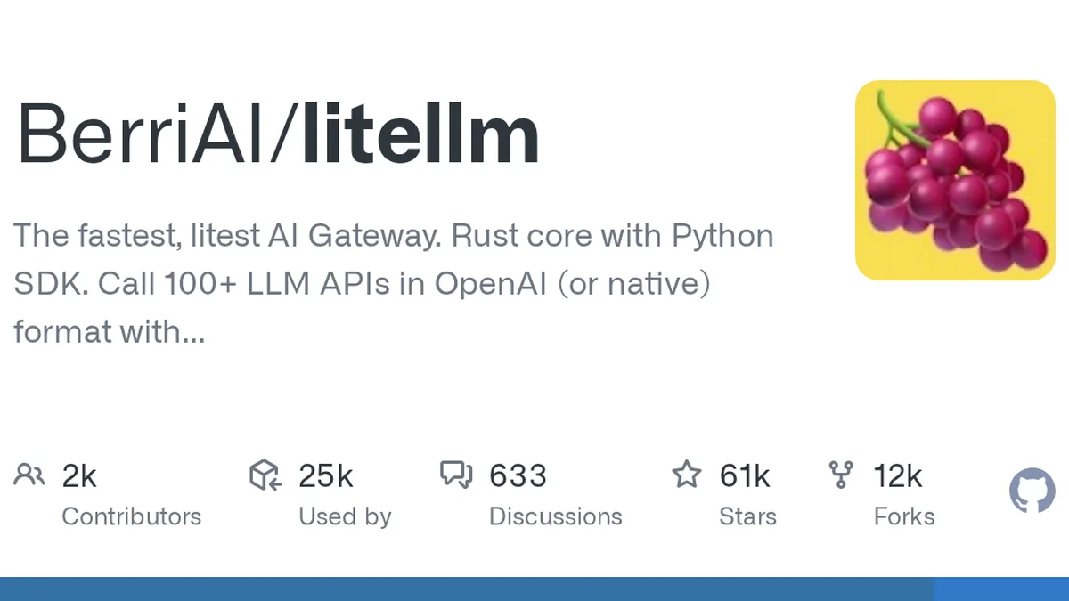 The fastest, litest AI Gateway. Rust core with Python SDK. Call 100+ LLM APIs in OpenAI (or native) format with cost tracking, guardrails, load balancing, and logging [Bedrock, Azure, OpenAI, Anthr...
