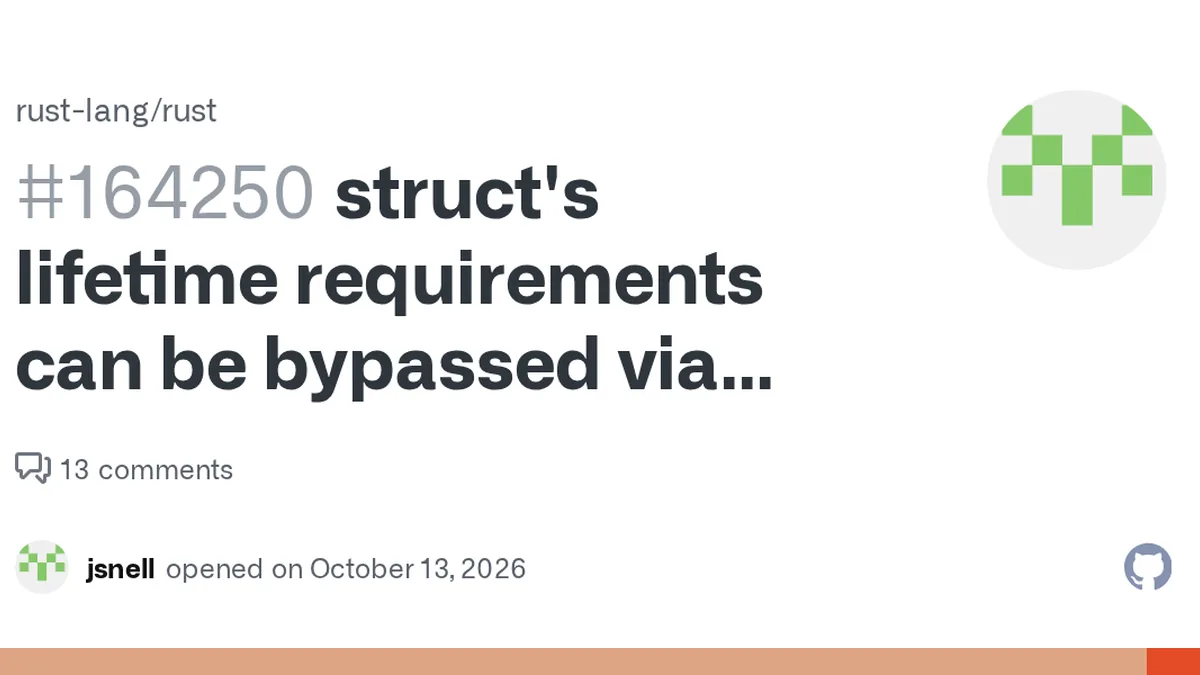 NoteGiven that this issue has been shared online and is currently getting quite a few visitors, here's some additional context. Rust's type system is intended to prevent memory unsafety. Upholding ...