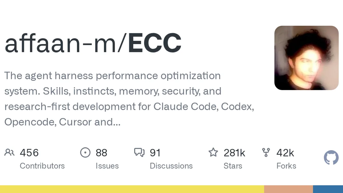 The agent harness performance optimization system. Skills, instincts, memory, security, and research-first development for Claude Code, Codex, Opencode, Cursor and beyond. - affaan-m/ECC