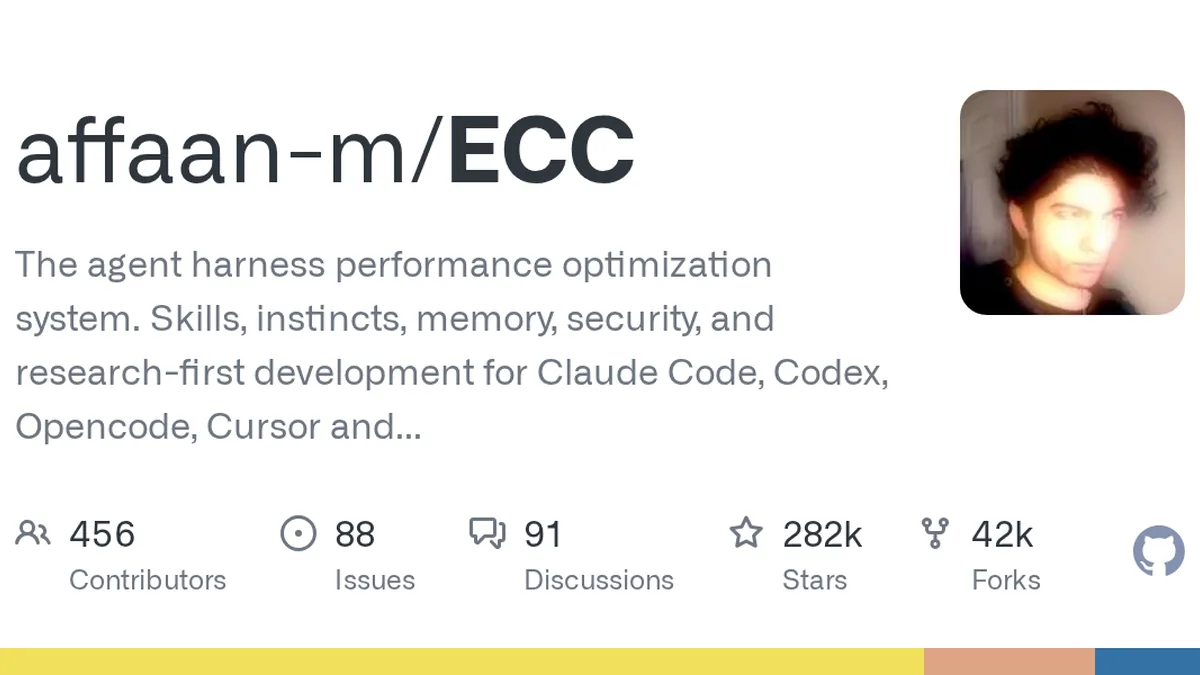 The agent harness performance optimization system. Skills, instincts, memory, security, and research-first development for Claude Code, Codex, Opencode, Cursor and beyond. - affaan-m/ECC