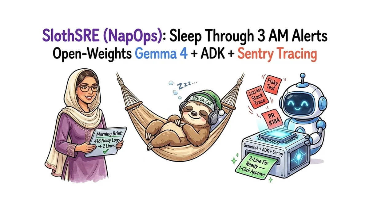 SlothSRE (NapOps): An Overnight Gemma 4 & ADK Agent That Compresses 418 Lines of 3 AM Alerts into a 2-Line Morning Digest